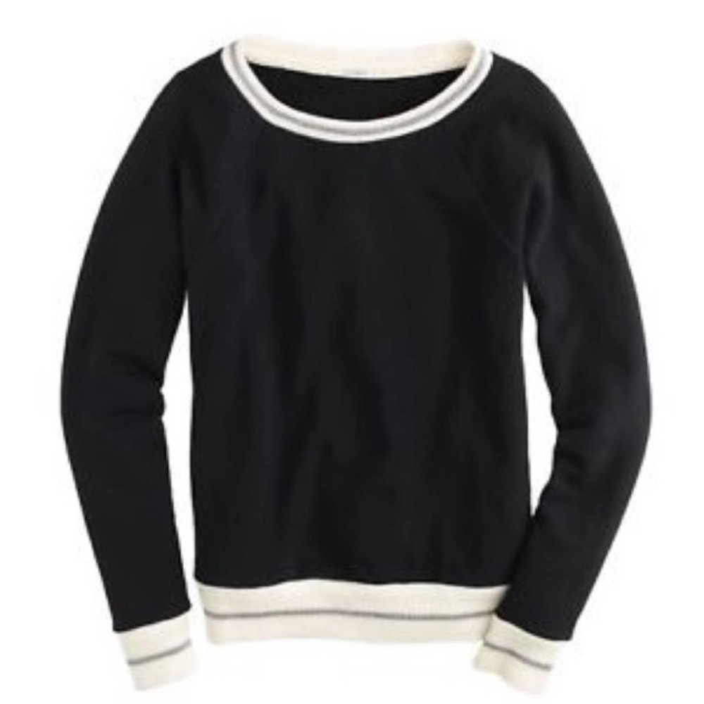 J Crew | Varsity Ringer Crew neck Black Sweatshirt